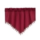 thumbnail image 5 of Cenefa de cortina corta estilo granja con borlas, cenefa corta, cortina de niveles para Rojo, 5 of 9