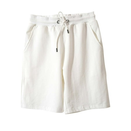 FRSASU Shorts for Women Plus Size Clearance Casual Summer Drawstring Sweat Short Athletic Running Workout Baggy Shorts White 3XL