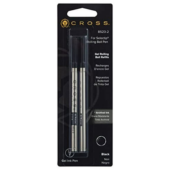 Rollerball Gel Refill For Selectip Pens, Medium, 8523-2 – Black (Pack Of 2)
