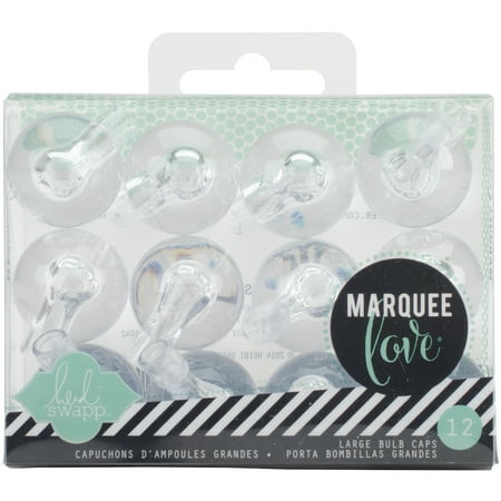 Heidi Swapp Marquee Love Bulb Caps 1" 12/Pkg-Clear, Pk 3, Heidi Swapp