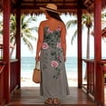 thumbnail image 2 of Elvqul Womens V-Neck Long Dress Summer Dress Pullover Slim Floral Sleeveless Dress for Women Tunic, Sizes S-5X, 2 of 5