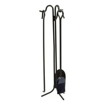 Panacea Black Matte Steel Fireplace Tool Set