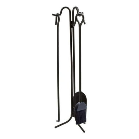 Panacea Black Matte Steel Fireplace Tool Set