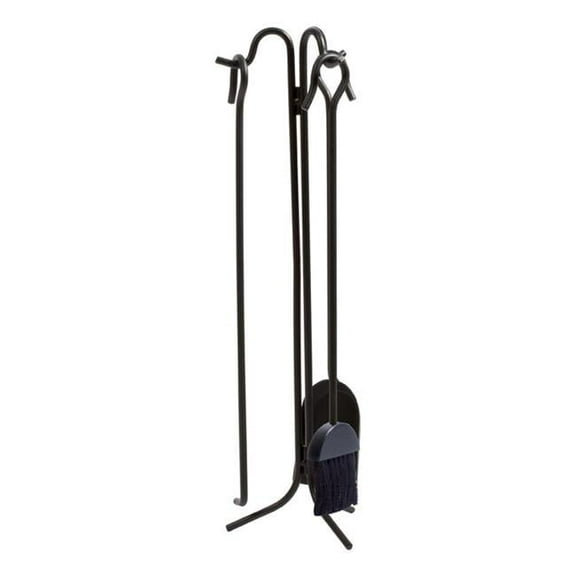 Panacea Black Matte Steel Fireplace Tool Set