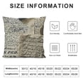 thumbnail image 5 of YINGXI  Decorative Ramie Square Throw Pillow Cover Cushion Case Vintage Khaki Background Words Pattern Toss Pillowcase (for Living Room, Sofa) 24x24in, 5 of 5