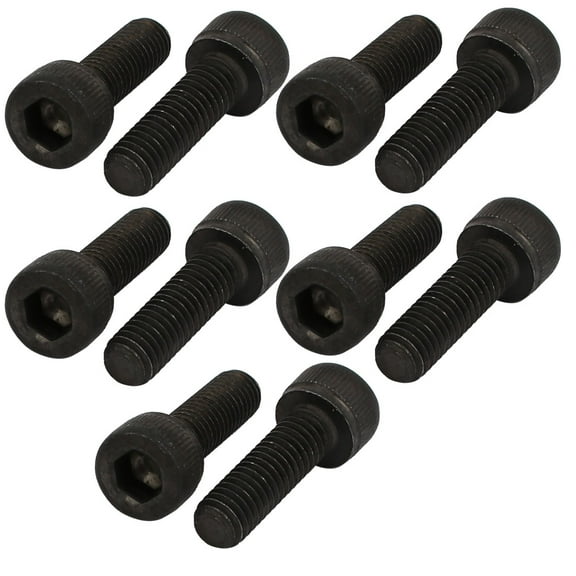 Unique Bargains 10Pcs M5x16mm Fully Thread 12.9 Grade Hex Socket Cap Left Hand Screw Bolt Black Carbon Steel