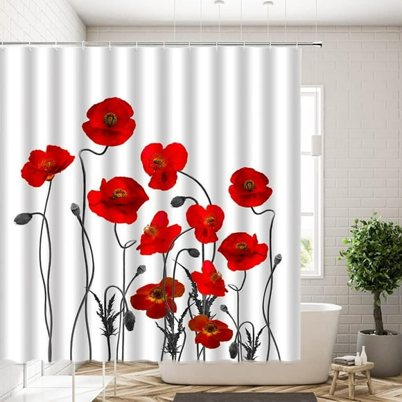 Rideau de Douche Groovy Boho des Années 70 à Marguerites - Rideau de Bain Floral Arc-en-Ciel pour Enfants, Fleurs Hippies, Déco Rétro Funky, 72"L X 84"H, Parfait pour les Salles de Bain Ludiques et Artistiques, Ajoute une Esthétique Y2K Amusante