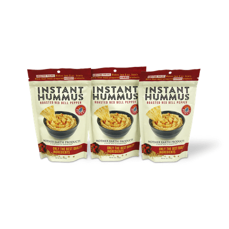 Mother Earth Products Instant Roasted Red Bell Pepper Hummus Mix, 3 Pack, 5 Oz
