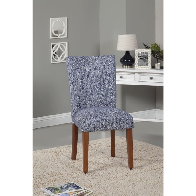 HomePop Chaise de Salle à Manger d'Appoint Classique Parsons Rembourrée, Bleu Marine (Ensemble de 2)