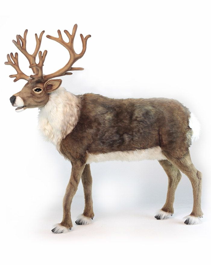 47” Life-Size Handcrafted Extra Soft Plush Nordic Reindeer Stuffed Animal -  