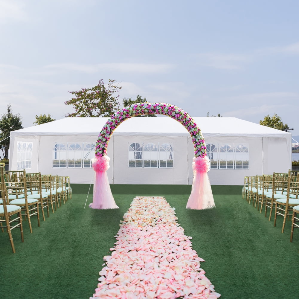10' x 30' Beach Canopy Party Tent, Outdoor Gazebo Wedding Tent with 5 Removable Sidewalls for Yard Lawns