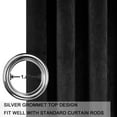thumbnail image 2 of SMILETIME Black 52 x 84in Long Velvet Curtains with Grommet, Thermal Insulated Super Soft Privacy Noise Reducing Light-Filtering Velvet Curtains for Living Room, 2 Panels, 2 of 8