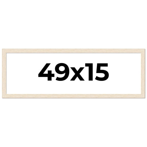 49x15 Frame White Barnwood Picture Frame - Modern Photo Frame Includes UV Acrylic Shatter Guard