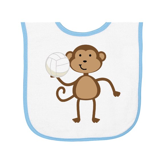 Inktastic Volleyball Monkey Boy Baby Terry Cloth Bib