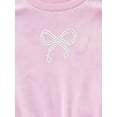 thumbnail image 2 of Wonder Nation Toddler Girls Embellished Velour Sweatshirt and Flare Pants Set, 2-Piece, Sizes 12M-5T, 2 of 5