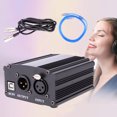thumbnail image 2 of 48V Phantom Power Supply with USB Cable for Condenser Microphone Recording, 2 of 6
