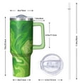 thumbnail image 3 of 1pc green 40oz Tumbler with Straw & Handle - Insulated Stainless Steel Cup | Holiday Gift for Man Women (Christmas, Valentine's, Birthday), 3 of 5