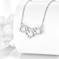 thumbnail image 3 of 14K Solid White Gold Moissanite 3 Stone Pendant Necklace for Women - 2 CT Moissanite Wedding & Engagement Jewelry, 3 of 6