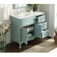 thumbnail image 3 of Benton Collection 42" Light Blue Cottage Bathroom Vanity with White Marble Top, 3 of 6