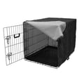 thumbnail image 3 of Charcoal Dog Crate Cover, Monochromatic Pattern of Repetitive Geometric Stars, Easy to Use Pet Kennel Cover Small Dogs Puppies Kittens, 7 Sizes, Grey Charcoal Grey, by Ambesonne, 3 of 6