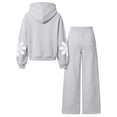 thumbnail image 7 of Spazoro Girls Hooded Sweatshirt Outfit with Kangaroo Pocket, Long Sleeve Floral Print Elastic Waist Warm 2 Piece Activewear Set for Daily Casual Wear Gray Size 4-5T, 7 of 7