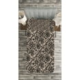 thumbnail image 3 of Ambesonne Gothic Quilted Bedspread Set 2 Pcs, Flowers Butterflies Lace, Twin Size, Tan Black, 3 of 3