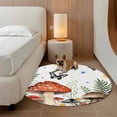 thumbnail image 2 of Spring Mushrooms Round Area Rug 7Ft Washable Circle Rugs for Dorm Laundry Room, Farmhouse Pastoral Botanical Watercolor Non-Slip Carpet Floor Mats Indoor Outdoor Carpet Runner Aesthetic Home Decor, 2 of 8