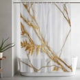 thumbnail image 5 of White Yellow Marble Shower Curtain Set, Waterproof Shower Curtains for Bathroom, Ink Painting Modern Art Washable Fabric Cloth Bath Curtain for Bathtub Decoration with Hooks 48x72 Inches, 5 of 9