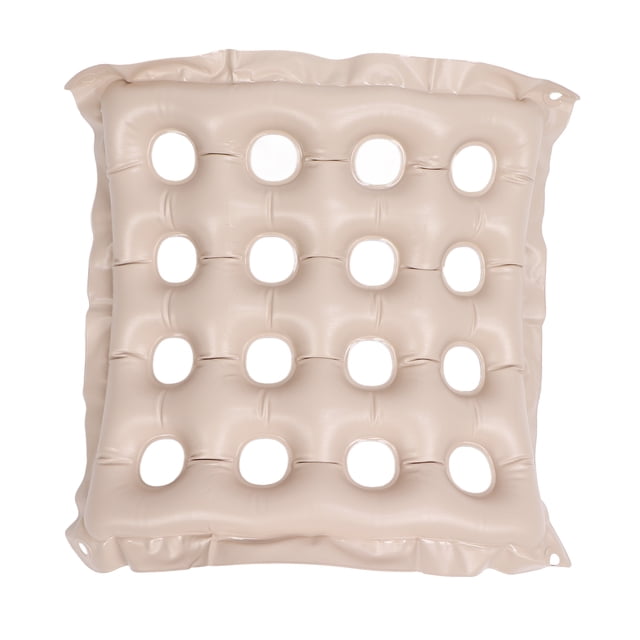 Coussin Gonflable Coussin de Voyage Coussin Gonflable PVC 16 Trous Coussin de Chaise Gonflable pour Voyage Extérieur Beige