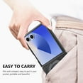 thumbnail image 4 of Allytechgroup Case for Samsung Galaxy Z Flip 7 with Ring Kickstand, PU Leather Hard PC Back Cover Slim Lightweight Support Magnetic Car Phone Mount Shockproof for Samsung Galaxy Z Flip 7, Black, 4 of 10
