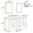 thumbnail image 4 of Wonline 60" Bathroom Vanity Wood Cabinet Double Ceramic Sink w/ Mirror White, 4 of 7