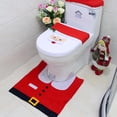 thumbnail image 5 of Juego de funda y alfombra para inodoro con diseño de Papá Noel, divertidas decoraciones navideñas para el baño, 5 of 5