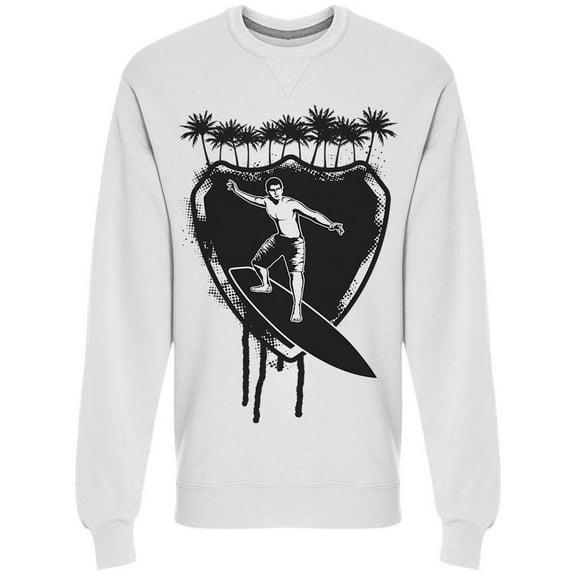 Shield Emblem Surfer Black Sweatshirt Men -Image by Shutterstock, Male 3X-Large