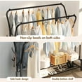 thumbnail image 5 of BAOKALER Metal Clothes Rack Garment Rack for Hanging Clothes, Clothing Garment Rack with 6 Hooks, Clothing Racks or Hanging Racks, Black, 5 of 9