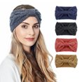 thumbnail image 1 of 4 Uds orejeras de ganchillo diadema de punto suave turbina elástica diadema calentador para mujeres en invierno, 1 of 5