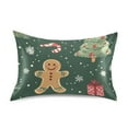 thumbnail image 7 of Yayeee Pillowcase Standard Size Set of 2 Satin Wrinkle Resistant Pillow Case, Christmas Gingerbread, 7 of 7