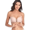 thumbnail image 2 of Invisible Adhesive Strapless Bra 2 Pack Sticky Push Up Silicone Bra with Drawstring for Women, 2 of 5