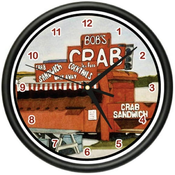 CRAB SHACK Wall Clock restaurant house crabs decor