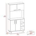 thumbnail image 6 of Dtwnek Kitchen Pantry Cabinet with Open Shelf and Inner Shelf, Black, 6 of 7