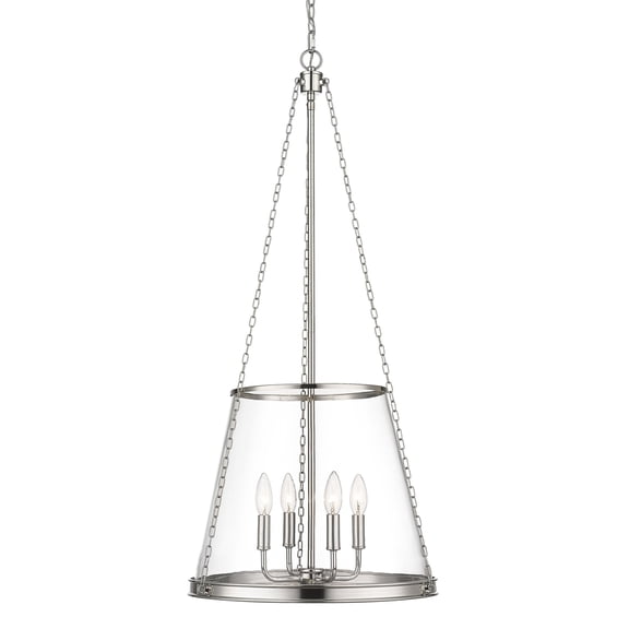 4 Light Pendant In Industrial Style-39.25 Inches Tall And 18 Inches Wide-Polished Nickel Finish -Traditional Installation Z-Lite 341P18-Pn