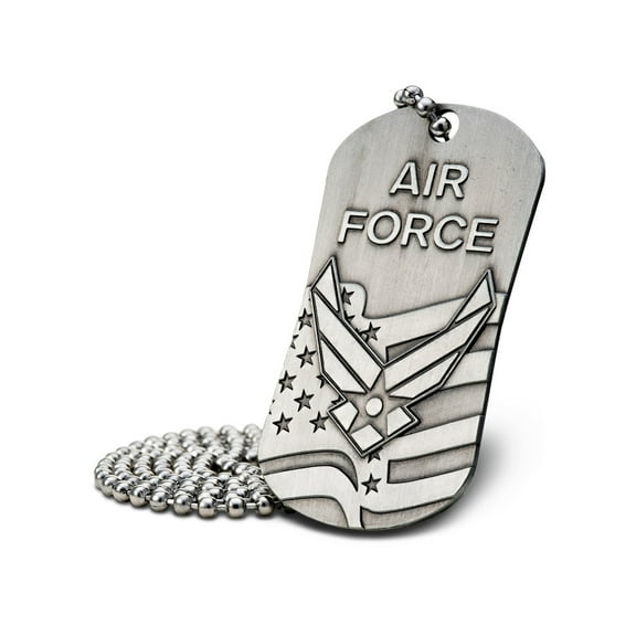 Air Force Antique Finish Dog Tag Necklace-Isaiah 40:31 (4 Pack) by Shields of Strength