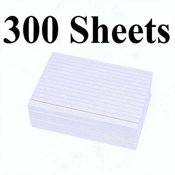 White 4x6 Index Cards Ruled- 300 Sheets Lined Note Cards 4 x 6 Color Flashcards for Studying, Note Taking, To Do List
