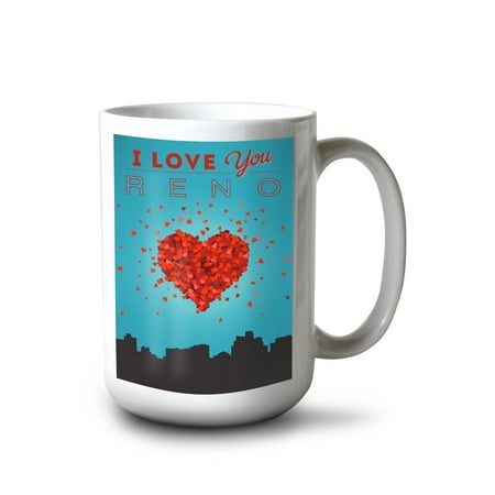 

15 fl oz Ceramic Mug I Love You Reno Nevada Dishwasher & Microwave Safe