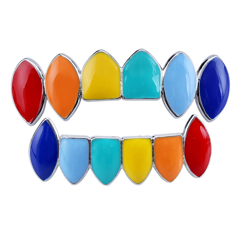 Colorful Tooth Brace Shiny Teeth Socket Gold Plating Teeth Decoration