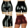 thumbnail image 6 of Hot Sales! Women's Flexible Club PU Leather Shorts High Waisted Sexy Disco Short Hot Pants S-5XL, 6 of 10