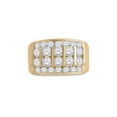 thumbnail image 2 of 14kt Yellow Gold Mens Round Diamond Wedding Band Ring 3 Cttw, 2 of 4