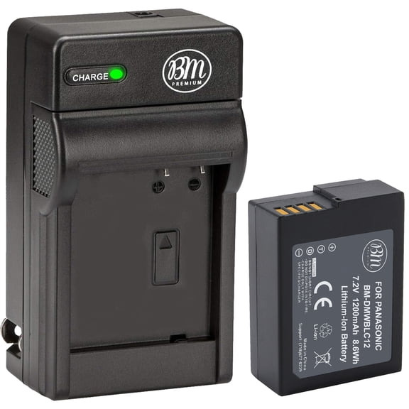 BM DMW-BLC12 High Capacity Battery and Charger for Panasonic DC-FZ1000 II DC-G95 DMC-G85 DMC-GH2 DMC-G5 DMC-G6 DMC-G7 DMC-GX8 FZ1000 DMC-FZ2500 Camera