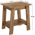 thumbnail image 6 of Farmhouse 2-Layer Storage Shelves, Wood End Table, Brown, 6 of 6