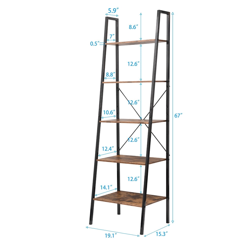 Kepooman 5 Tier Bookshelf, Tall Bookcase Shelf Storage Organizer, Modern Book Shelf for Bedroom, Living Room and Home Office, Vintage Burnt Wood Grain Kepooman 5 Tier Bookshelf, Tall Bookcase Shelf Storage Organizer, Modern Book Shelf for Bedroom, Living Room and Home Office, Vintage Burnt Wood Grain