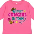 thumbnail image 4 of Inktastic Cutest Cowgirl in Town with Cowgirl Hat and Boots Girls Long Sleeve Toddler T-Shirt, 4 of 5